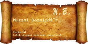 Muzsai Bozsidár névjegykártya